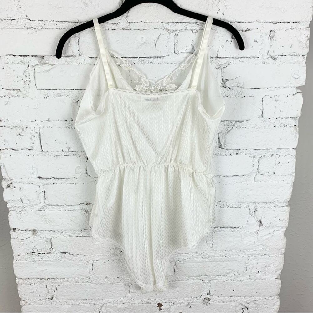 Lady Manhattan Romper Nightie Lingerie Lace High Leg Cut Nylon Large - Picture 4 of 9